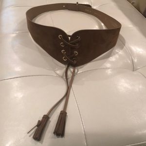 Maison Boinet suede laced corset belt